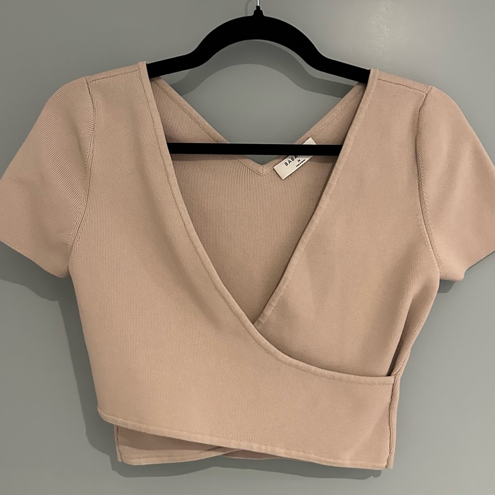 Babaton Sculpt Knit Cross-front Top